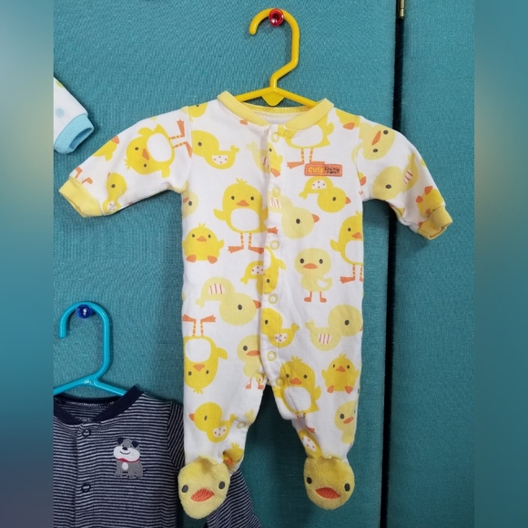 Footed Newborn Pajamas - Set of 3 - Picture 2 of 8